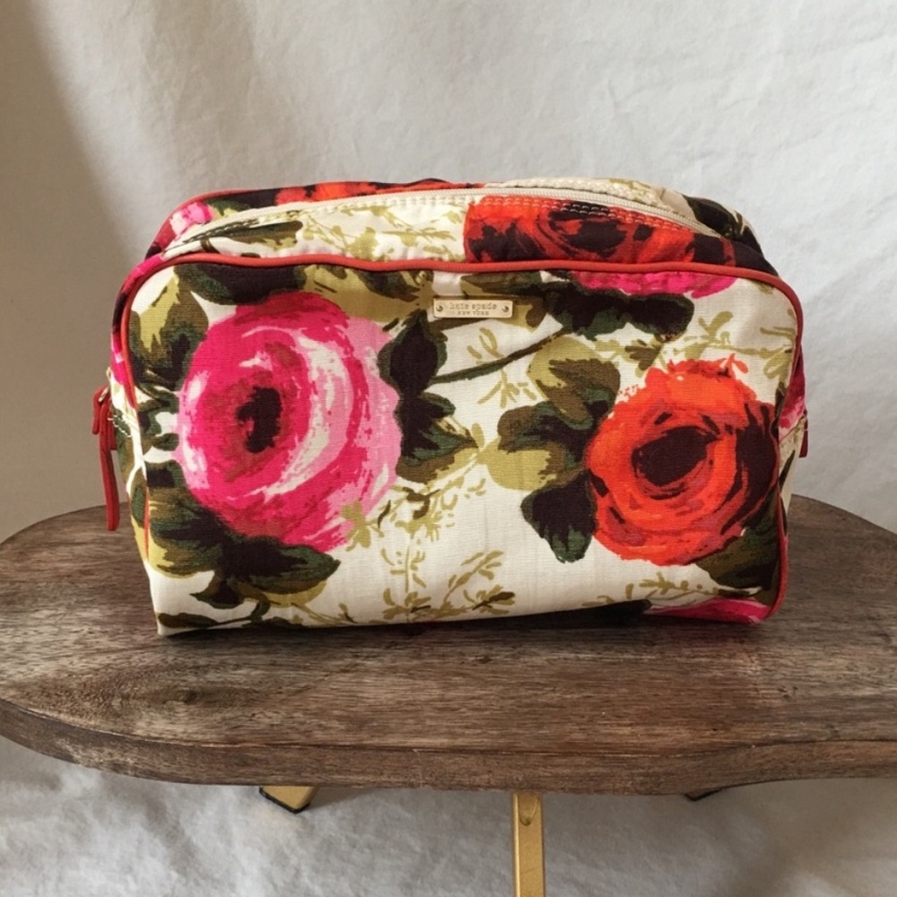 Kate Spade Rose Cosmetic / Makeup Bag (rare find)